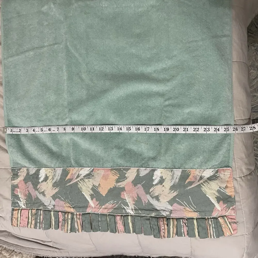 Fieldcrest Lustre Towel Set of Three Green Vintage 80s 2 Bath 1 Hand Cotton